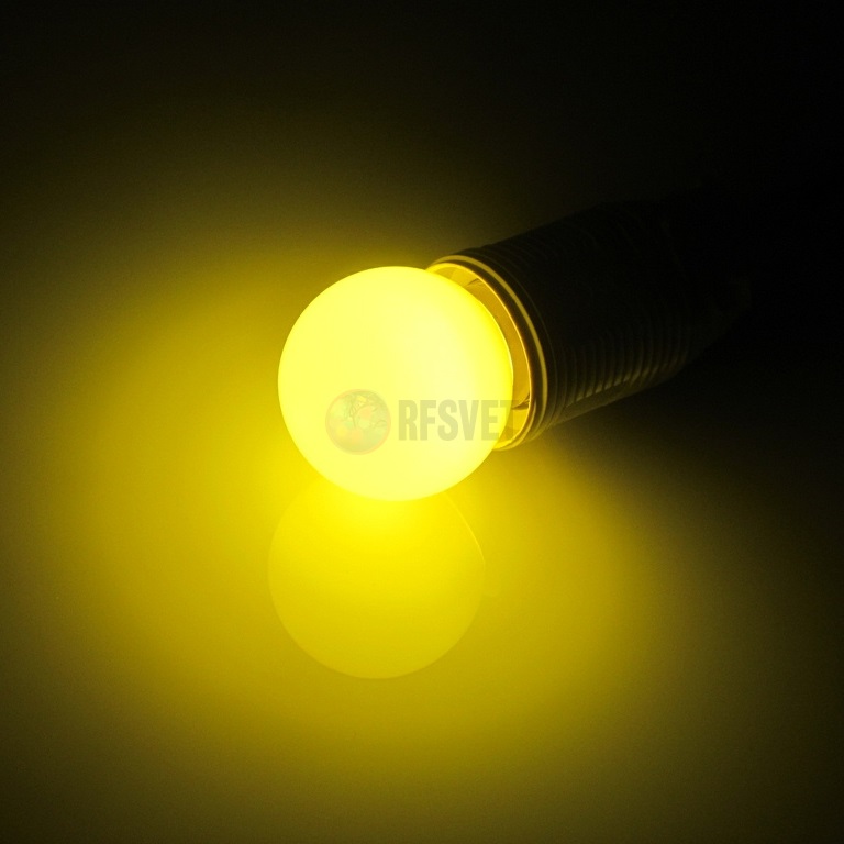 LED Лампа Е27, цвет: желтый, 5 диодов D45мм, н/з