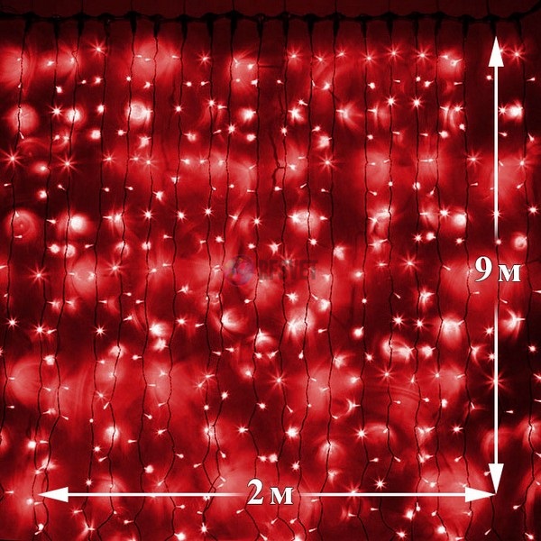 Световой дождь (LED Плей Лайт),Ф 2*9м, красный