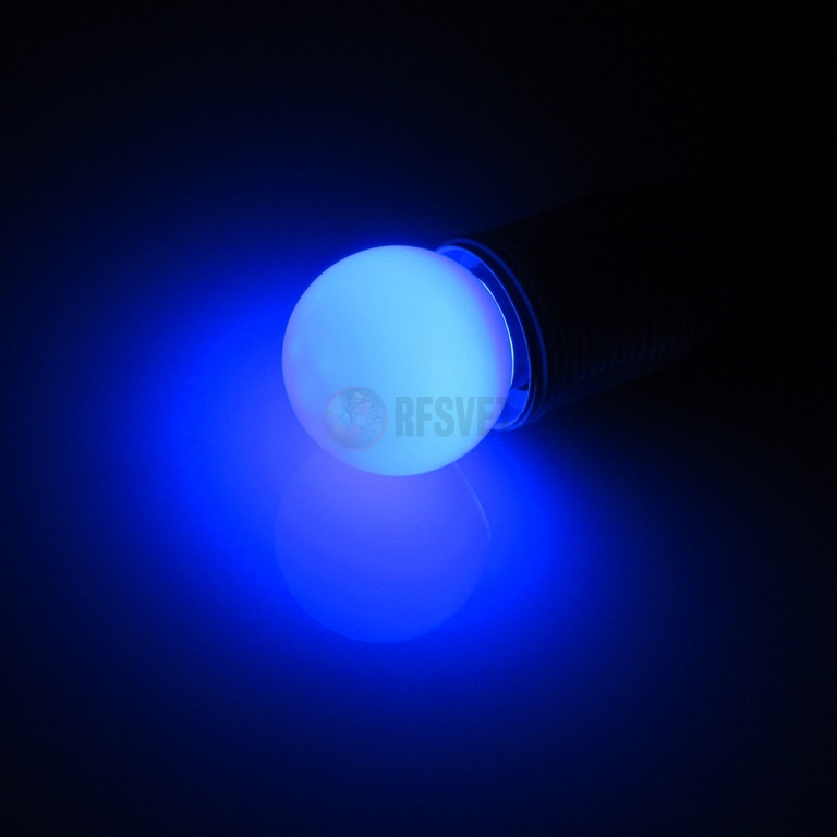 LED Лампа Е27, цвет: синий, 5 диодов D45мм, н/з