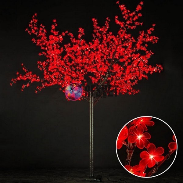 Световое дерево «Сакура», диаметр 2.0 м, высота 2.5 м, 1728 лепестков, красное