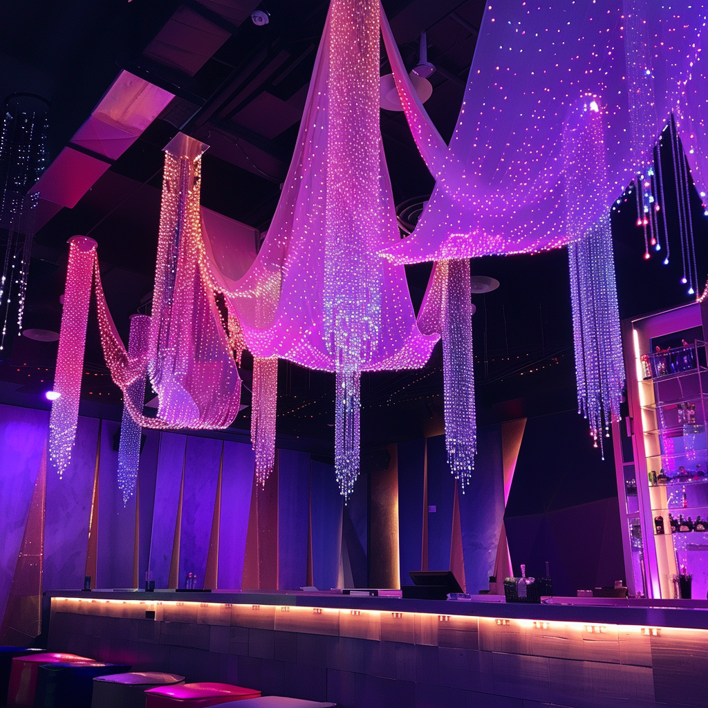 Светодиодные гирлянды в клубах Светодиодные гирлянды в клубах