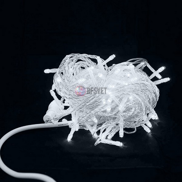 Гирлянда-нить LED Стринг Лайт, R, 10м, белая, постоянное свечение