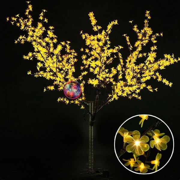 Световое дерево «Сакура», диаметр 1.5 м, высота 1.9 м, 972 лепестка, желтое