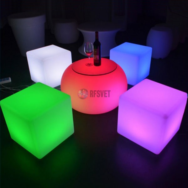 Беспроводной светящийся разноцветный LED куб,40см на аккумуляторах, арт. 021А