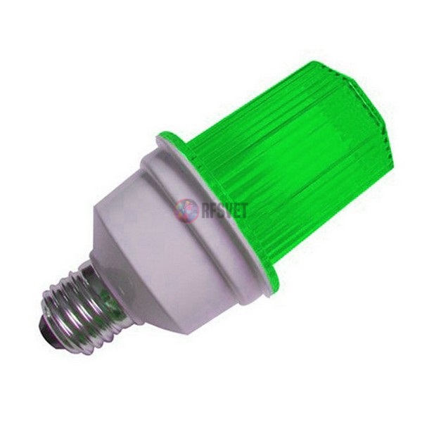 Строб лампа с цоколем Е27,  зеленая