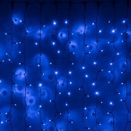 Световой дождь (LЕD Плей Лайт), 25нитей, 2*1,5м, синий, арт F21544