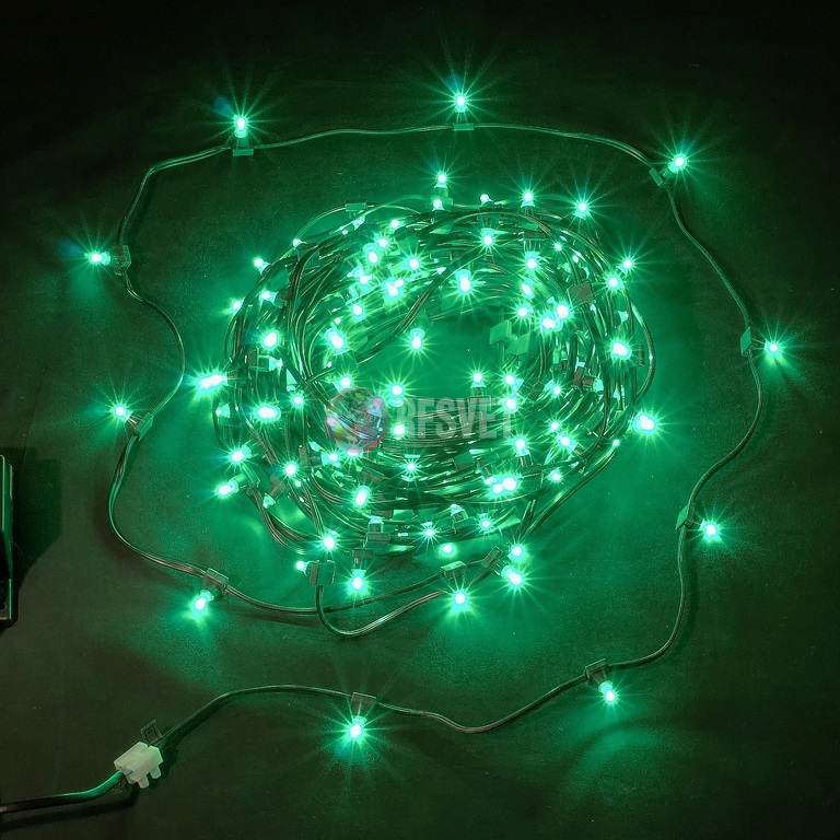 LED Клип Лайт, шаг 15см, зеленый, с трансф.