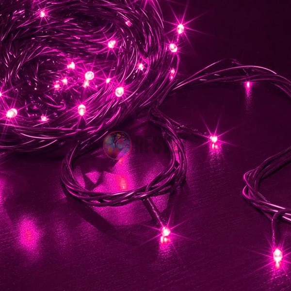 Светодиодная гирлянда (LED ТвинклЛайт) 10м, розовые диоды, c контр.