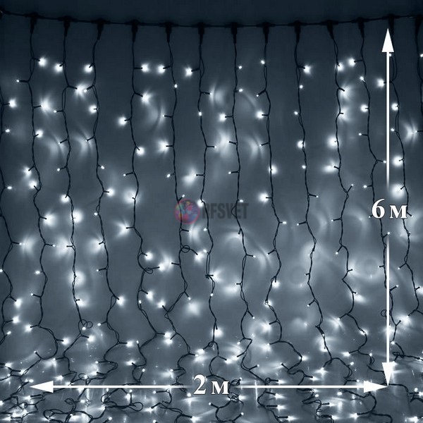 Световой дождь (LED Плей Лайт), 2*6м, белый