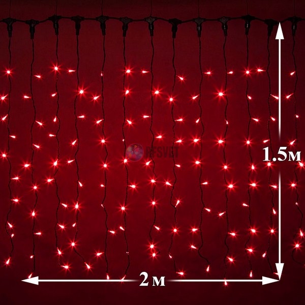 Световой дождь (LED Плей Лайт), 2*1.5м, красный