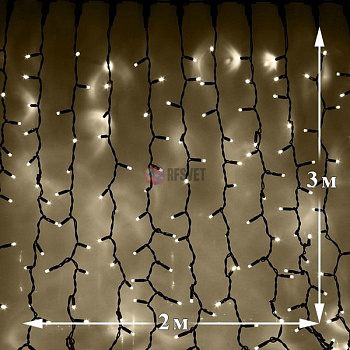 Световой дождь (LED Плей Лайт), 2*3м, теплый белый