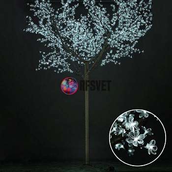 Световое дерево «Сакура», диаметр 3.0 м, высота 3.6 м, 2688 лепестков, белое