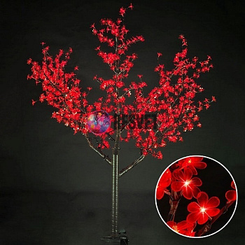 Световое дерево «Сакура», диаметр 1.5 м, высота 1.9 м, 864 лепестка, красное