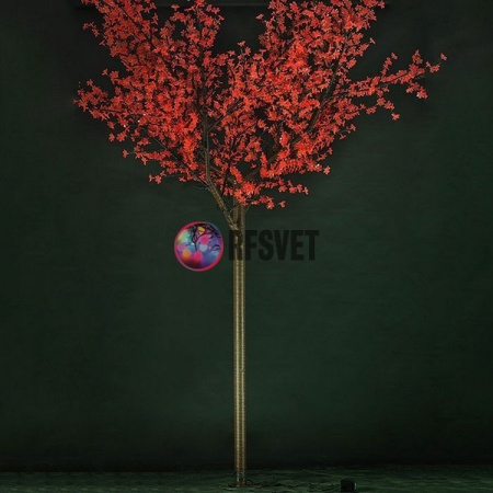 Световое дерево «Сакура», диаметр 3.0 м, высота 3.6 м, 2688 лепестков, красное