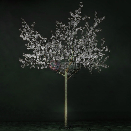Световое дерево «Сакура», диаметр 2,0 м,высота 2,5 м, 1728 лепестка теплое белое