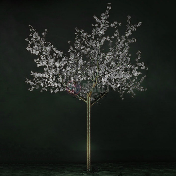 Световое дерево «Сакура», диаметр 2,0 м,высота 2,5 м, 1728 лепестка теплое белое