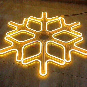 Светодиодная снежинка с динамикой, 60*60см, теплый белый