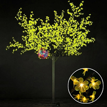 Световое дерево «Сакура», диаметр 2.0 м, высота 2.5 м, 1728 лепестков, желтое