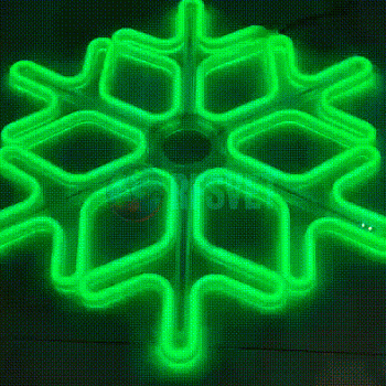 Светодиодная снежинка с динамикой, 60*60см, зеленая