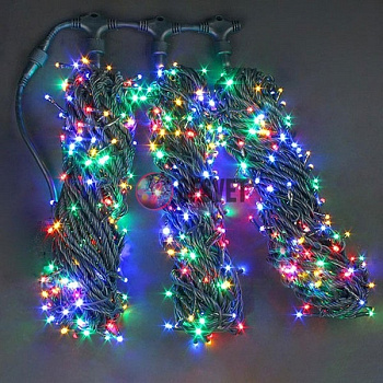 Гирлянда на деревья, 3 нити по 20 м, с трансф, мультиколор