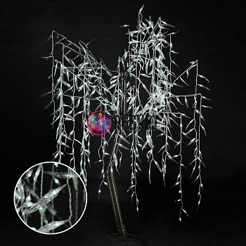 Светодиодное дерево «Ива плакучая», 1.5*0.6 м, белая