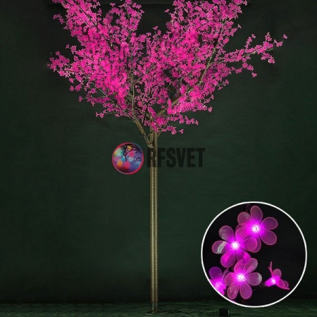 Световое дерево «Сакура», диаметр 3.0 м, высота 3.6 м, 2688 лепестков, розовое