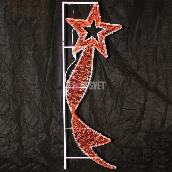 Светодиодная консоль " Звезда с лентой" красная, 150*50см