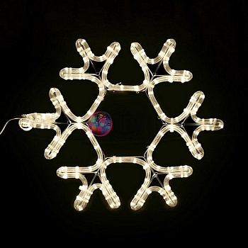 Световая фигура. Светодиодная "Снежинка", 40*40см, теплый белый