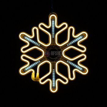 Светодиодная снежинка с динамикой, 40*40см, теплый белый