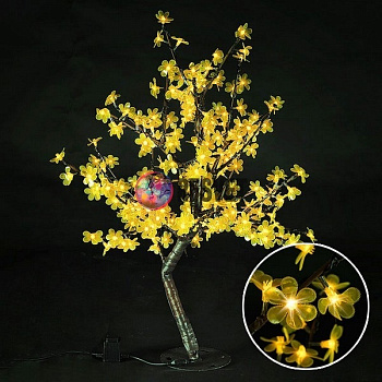 Световой вишневый куст, желтый, высота 0.8м, диаметр 0,8м