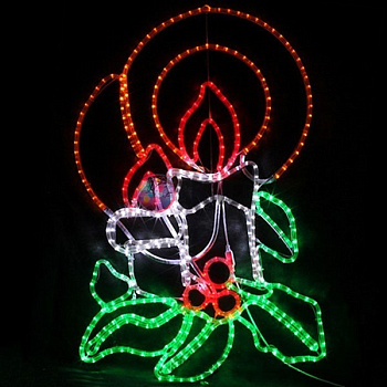 Светодиодная фигура "Две свечи", 110*75см