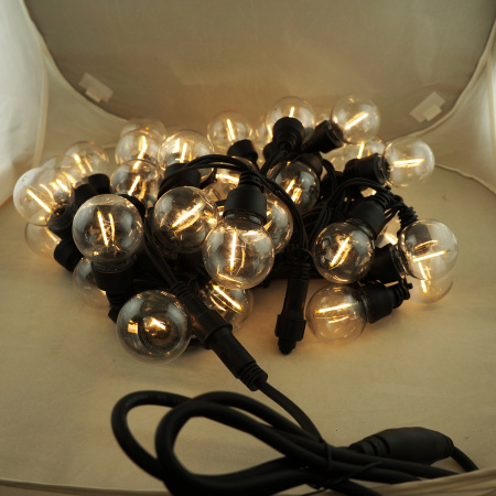 Комплекты 12м Ретро Гирлянды белт-лайт с лампочками белый теплый