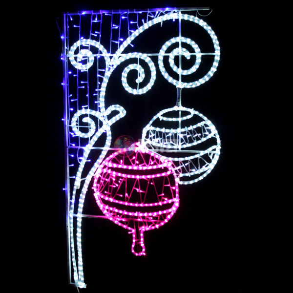 Светодиодная консоль " Новогодние игрушки" 150*85 см