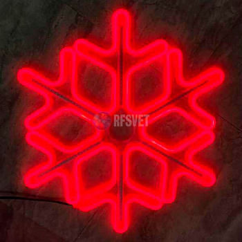 Светодиодная снежинка с динамикой, 60*60см, красная