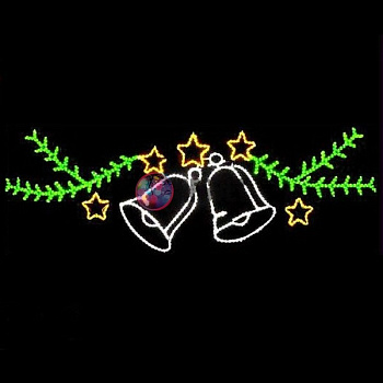 Световое панно. "Колокольчик на еловой ветке", 90x300см