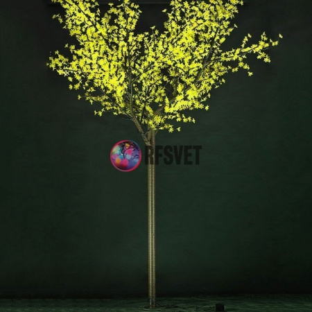Световое дерево «Сакура», диаметр 3.0 м, высота 3.6 м, 2688 лепестков, желтое