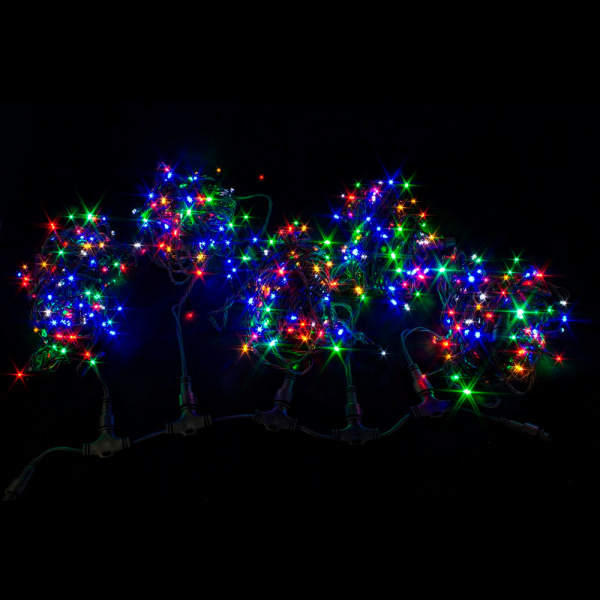 Гирлянда на деревья, 5 нитей по 20 м, с трансф, мульти, мерцающий