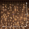 Светодиодный дождь (LED Плей Лайт), 2*6 м, теплый белый, мерцающий
