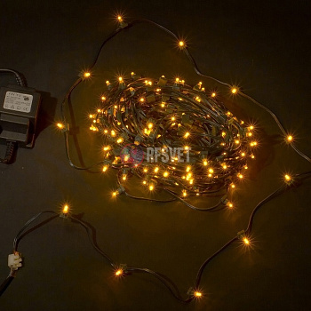 LED Клип Лайт, шаг 15см,,желтый, с трансф.