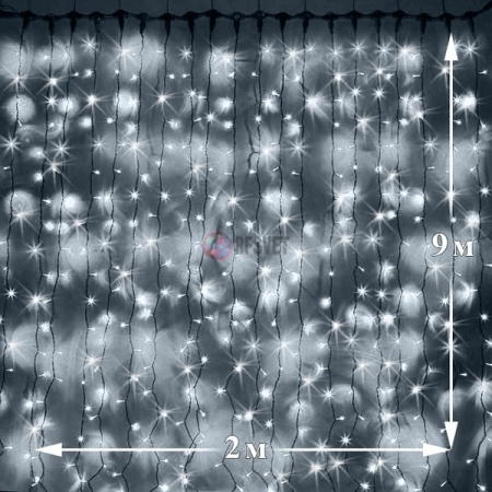 Светодиодный дождь (LED Плей Лайт), 2*9 м, белый, мерцающий
