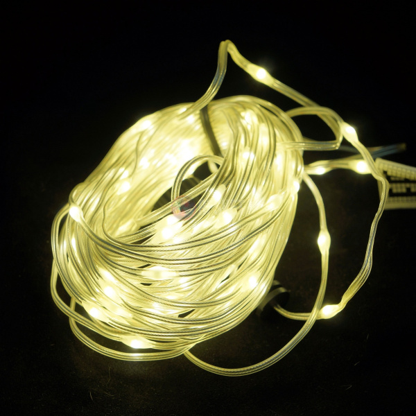 Гирдянда-нить, светодиодная, 24в, цвет теплый белый