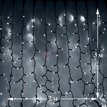 Световой дождь (LED Плей Лайт), IP65 каучук, 2*3м, белый