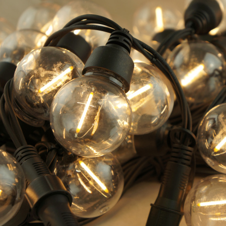 Комплекты 12м Ретро Гирлянды белт-лайт с лампочками белый теплый