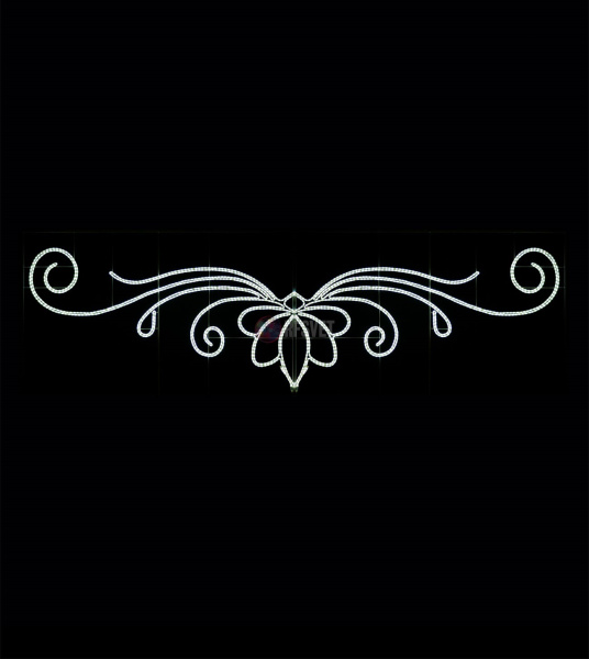 Световое панно "Белый цветок" 300х90 см, белая