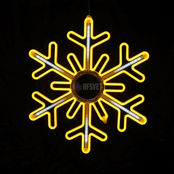 Светодиодная снежинка с динамикой, 80*80см, теплый белый