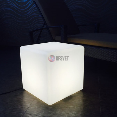 Светящийся одноцветный LED куб,30см от сети 220B, арт. 30СМW