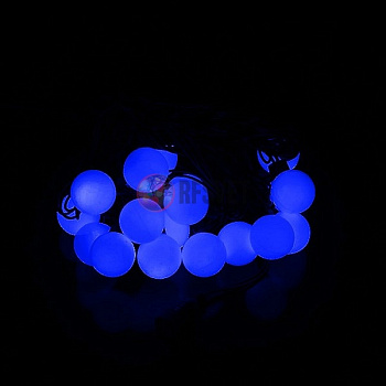 Светодиодная гирлянда СИНИЕ Мультишарики Большие, 5м