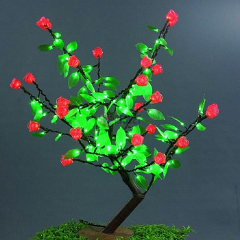 Световой куст Красная роза, 224 диода, высота 0.8м, диаметр 0.8м