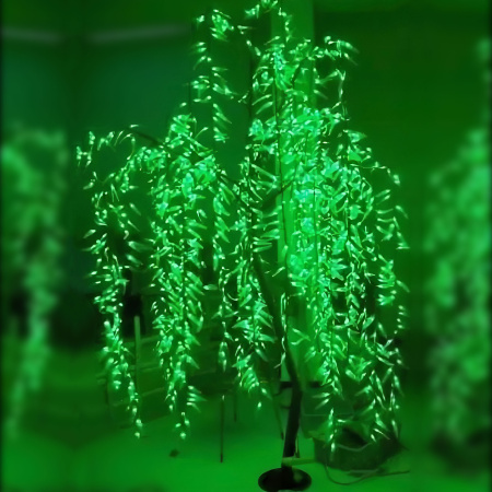 Светодиодное дерево «Ива плакучая», 2.5*1.5 м, зеленая