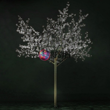 Световое дерево «Сакура», диаметр 2.0 м, высота 2.5 м, 1728 лепестков, белое